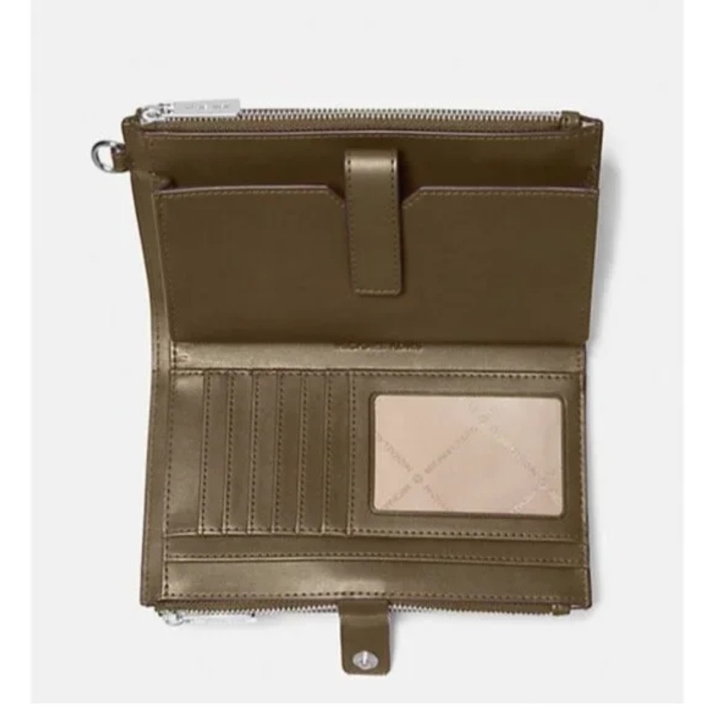 MICHAEL KORS Jet Set Lg Ombré Signature Logo Wristlet Phone Holder Wallet 
Olive - Picture 3 of 16